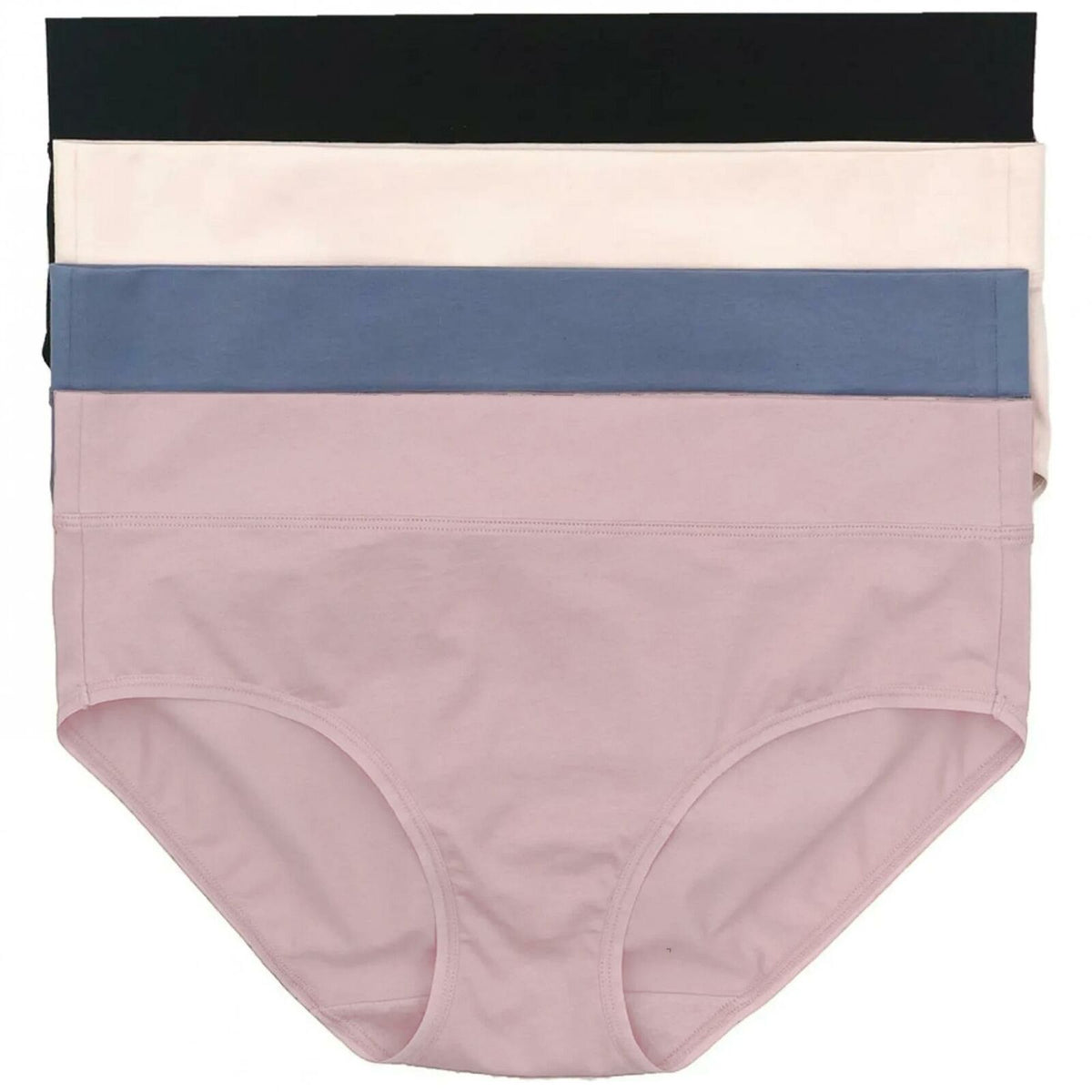 Felina Women's 4-Pack Pima Cotton Wide Waistband Hipster Panties Assor –  Biggybargains