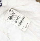 Style & Co. Womens Embroidered Flutter-Sleeve Top Bright White Multi S