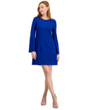 Tahari ASL Womens Rhinestone Trim Shift Dress DAM625-T4 Cobalt Blue 14