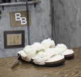 Auden Womens Jane Two Band Buckle Slide Slippers 91308535 Cream Off White 8M