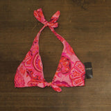Lauren Ralph Lauren Provence Paisley Tie Front Halter Top Swim Pink Multi 16