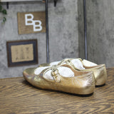 A New Day Womens Tasmin Flats Shiny 94568245 Gold Yellow 9.5M