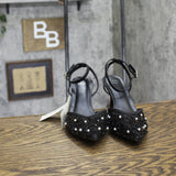 A New Day Womens Ruth Heels Pearl Heeled Sequin Sandals 94646922 Black 8M