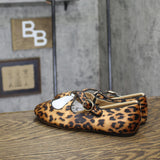A New Day Velvet Mary Jane Flats with Crisscross Straps Leopard Brown Multi 7.5M