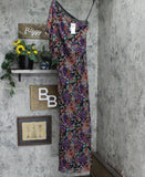 Lauren Ralph Lauren Floral Crinkle Georgette One Shoulder Dress Black Multi 0