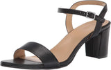 Naturalizer Women Bristol Ankle Strap Chunky Block Heel Sandal Black Smooth 8.5W