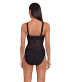 Lauren Ralph Lauren Square Neck Over-the-Shoulder One-Piece Swimsuit Black 12