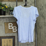 Jessica Simpson Womens Trendy Plus Size Gracie Cotton Flutter Sleeve Top Blue 2X