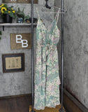LC Lauren Conrad Womens Tie Front Strap Tiered Dress Green Lurex S