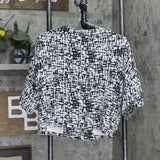 Kenneth Cole Reaction Asymmetrical Zip Half Sleeve Snap Front Jacket Multi 8