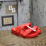 Shade & Shore Womens Neida EVA Two Band Footbed Slide Sandals 83105499 Red 6M