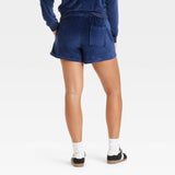 Universal Thread Womens Leisure Studio High-Rise Velour Shorts Navy Blue S