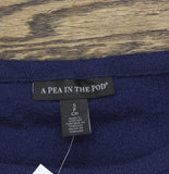 A Pea In The Pod Womens Maternity Crepe Side Tie Ruffled Dress Navy Blue S