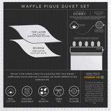 Vera Wang Waffle Pique Duvet Cover Set Cotton 3-Piece Pewter Gray King