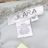 J Kara Womens Beaded Gown Dress with Dress Silver Gray / Multi 10