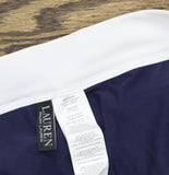 Lauren Ralph Lauren Bel Air Banded High Waist Bikini Bottom Dark Navy Blue 8