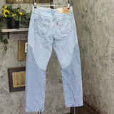 Levi's 501 Button Fly High Rise Straight Jeans 94417273 County Fair Blue 31 x 30