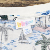 Lalaroe Womens Knit Short Sleeve V-Neck Oversized T-Shirt Tee Blue Multi XL