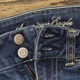 American Eagle Womens Artist Stretch Bootcut Distressed Jeans Blue 0 Short