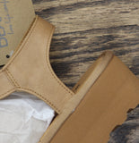 Bearpaw Leather Platform Buckle Strappy Open Toe Sandals Iced Coffee Brown 7M