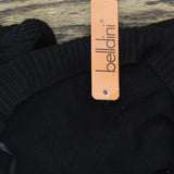 Belldini Womens Plus Size Pointelle Open Cardigan Sweater AS230502X Black 2X