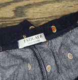 Ekouaer Womens Cropped Woven Pajama Capri Pants Blue Multi L