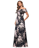 XSCAPE Womens Metallic Jacquard Off-The-Shoulder Gown 6941X Black Rose Multi 4