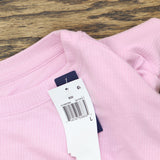 Gap Body Womens Ribbed Short-Sleeve Pajama Sleep Shirt Butterfly Pink L