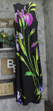 Aqua Floral Satin Midi Dress STD14890BL black Multi M
