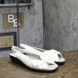 Easy Street Womens Low Block Heel Open Toe Fantasia Dress Sandals White 9W