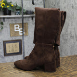 Michael Michael Kors Braden Over-the-Knee Block Heel Boots Mocha Brown 5.5M