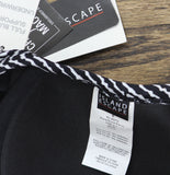 Island Escape Womens Molded Scorpio Underwire Tankini Top Swim Black / White 6