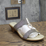 Karen Scott Womens Glitter Shiny Eanna Sandals EANNA Silver Grey / Gold 10M