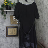 S.L. Fashions Satin Trim Sequin Embellished Dress Black 18