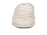Steve Madden Dessa Woven Open Back Block Heel Mules DESS04S1 Bone Off White 5.5M