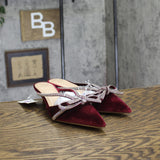 A New Day Gwen Rhinestone Bow Heels Velvet 94656736 Burgundy Red 6.5M