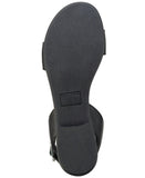 Sun + Stone Womens Miiah Faux Leather Flat Sandals 10012599400 Black 5.5M