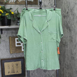 State of Day Fluid Knit Notched-Collar Top Shorts Pajama Set Glade Green 2XL