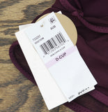 Becca Muse Mesh Overlay Convertible Bralette Bikini Swim Top Aubergine Purple D