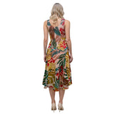 Robbie Bee Womens Printed Draped-Neck Asymmetric Dress RB69823 Pink Multi 12