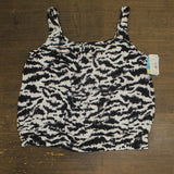 Swim Solutions Plus Size Blouson Underwire Tankini Swim Top Black / White 20W