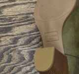 Sun + Stone Womens Faux Suede Block Heel Elizaa Booties Olive Green 8.5W