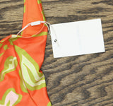 Solid & Striped One-Piece Colorblock Swimsuit Hibiscus Print Yellow Multi XS