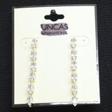 Marquise Cut Crystal Drop Dangle Post Back Earrings Gold / Clear 2"