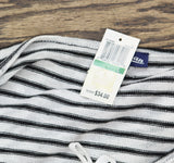 Freshman Juniors Striped Lace-Up Knit Top Black White Stripe L