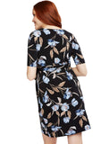 Motherhood Maternity Womens Waist Tie Surplice Maternity Dress Black Floral L