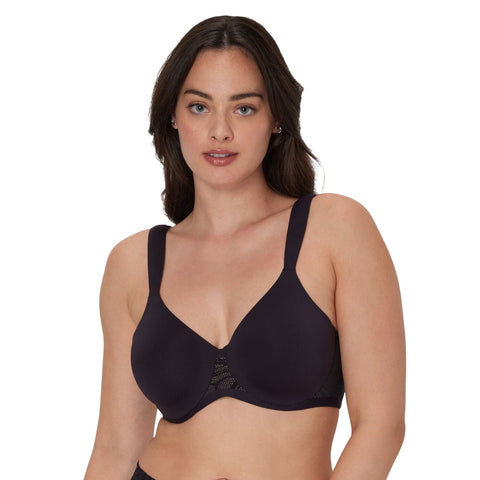 Bali Womens Coolest Smoothing Underwire T-Shirt Bra Black with Almond 38C
