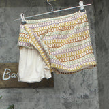 Aqua Lined Crochet Knit Shorts YCGP5912 Brown Multi S