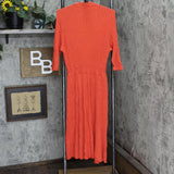 Who What Wear Women's Elbow Sleeve Crewneck Flat Rib Sweater Dress Orange XL