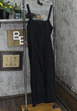 Topshop Womens Linen Sleeveless Midi Woven Button Front Dress Black 6